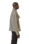 Mens Houndstooth Motorcycle Jacket side view