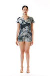 Womens Watercolor Printed Romper front view