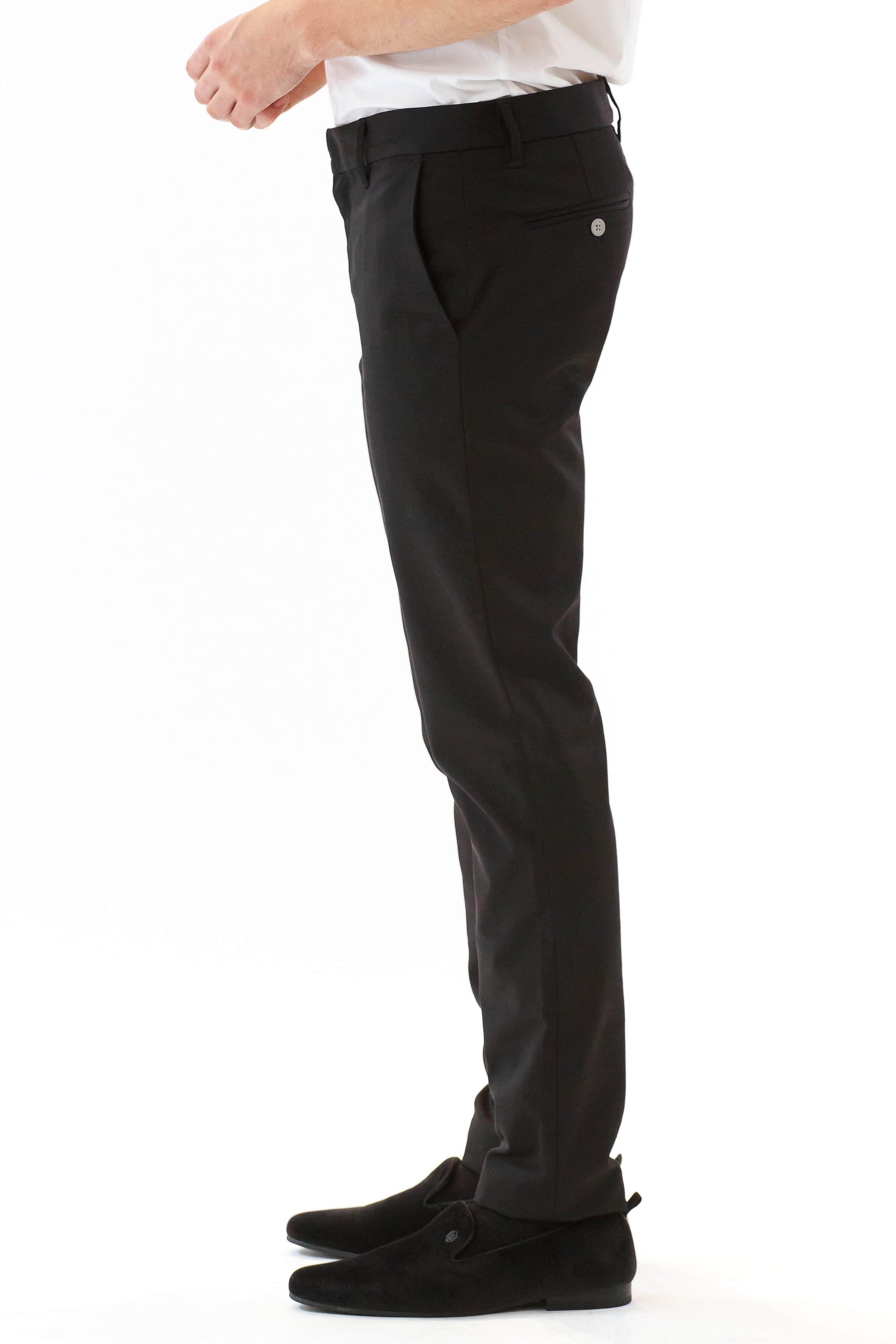 Mens Black Pants side view