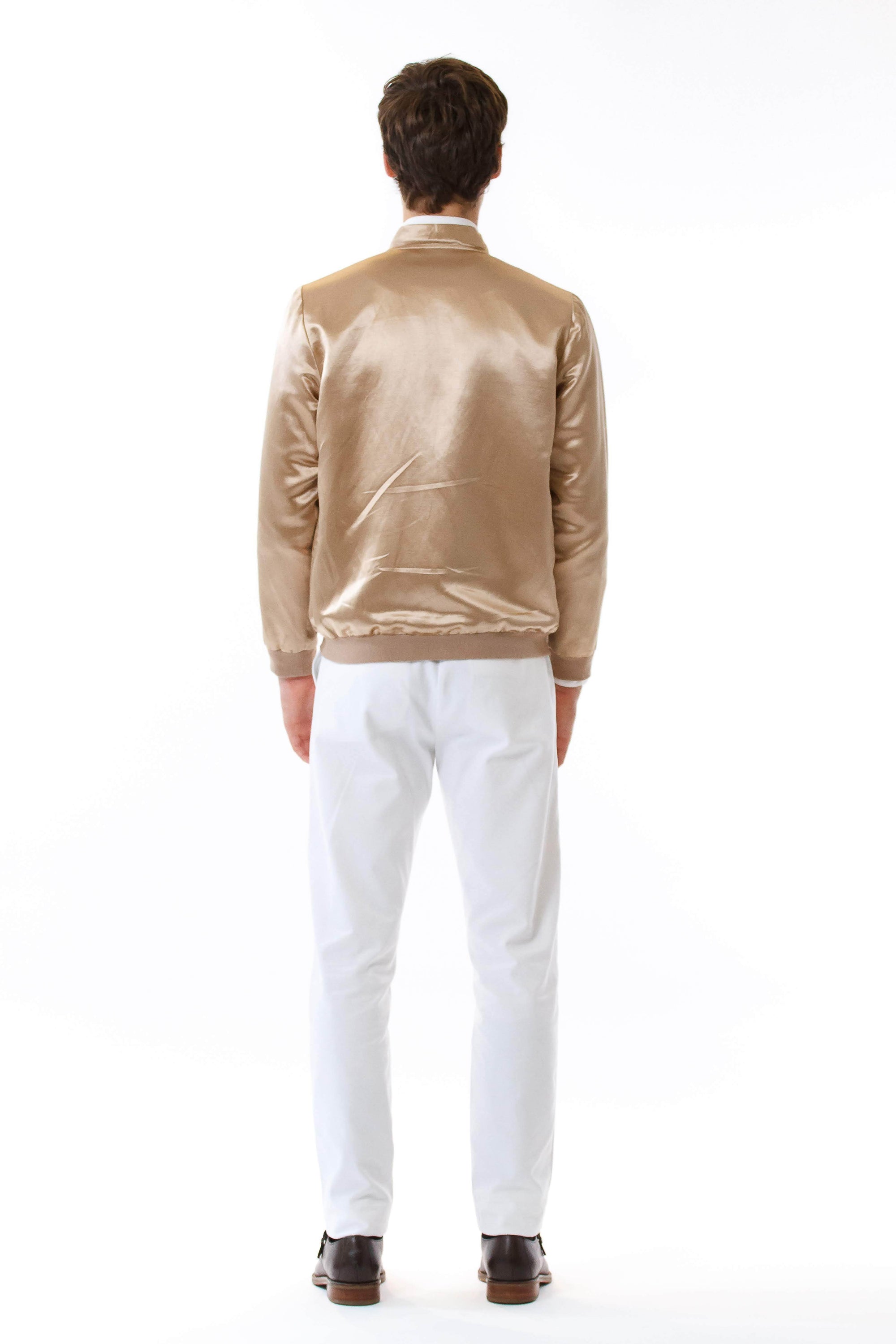 Mens Gold HempSilk Bomber back view