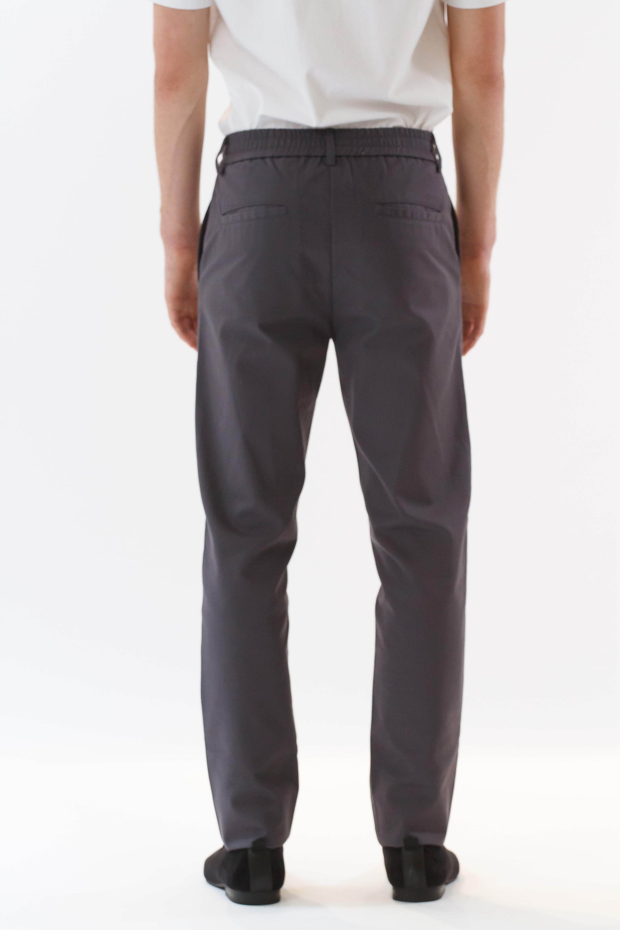 Mens Grey Drawstring Pants back view
