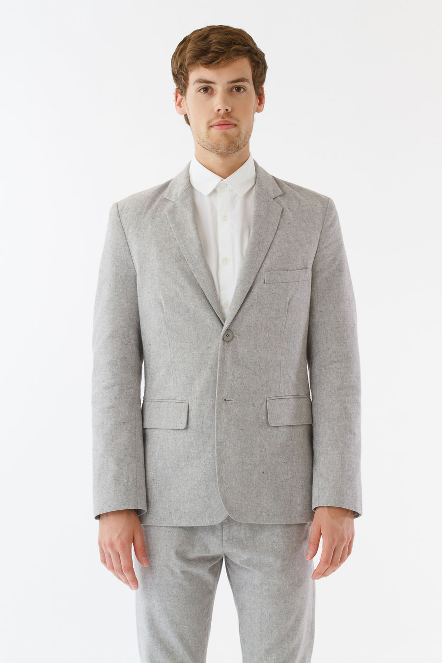 Mens Grey Suit Jacket front view