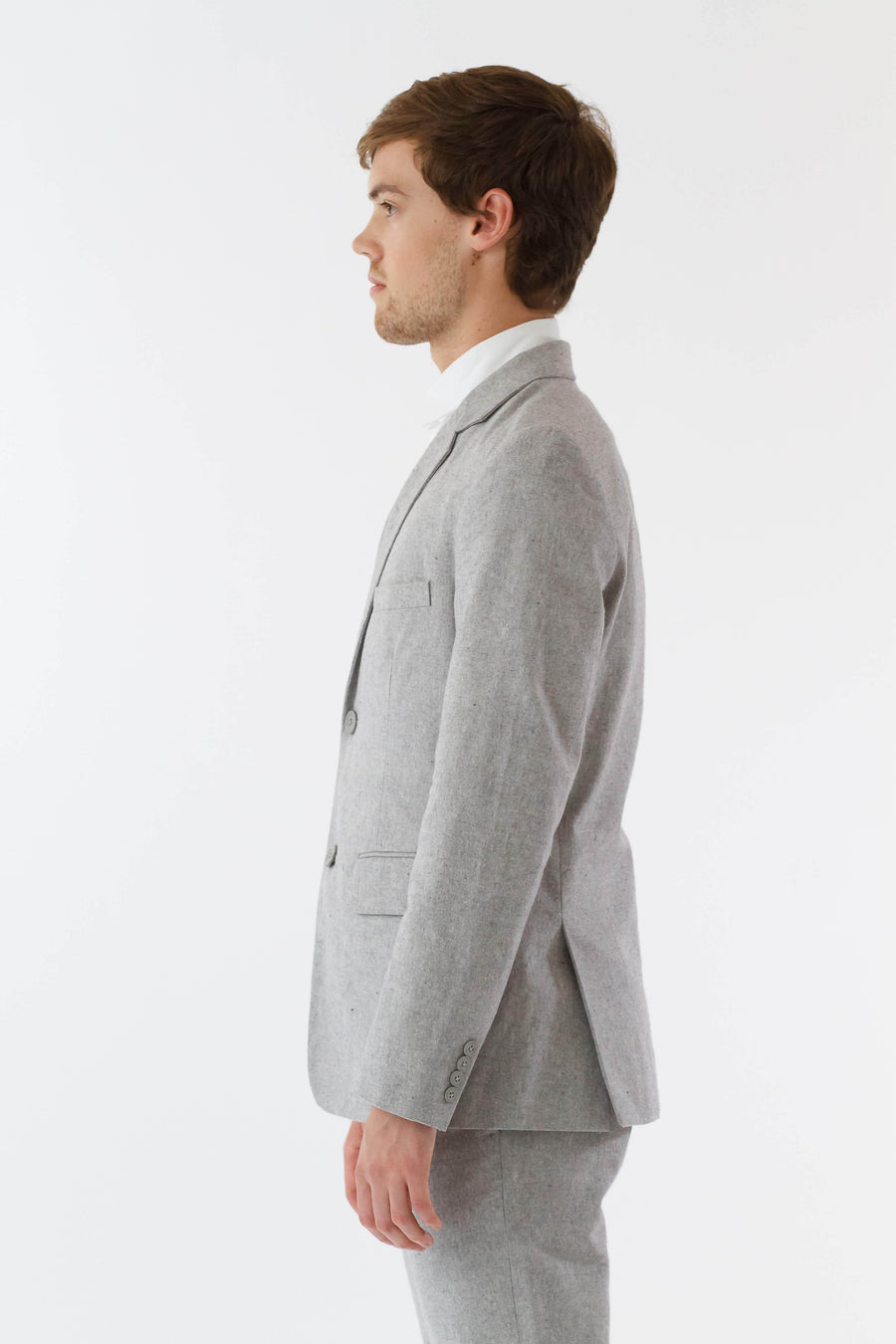 Mens Grey Suit Jacket front view