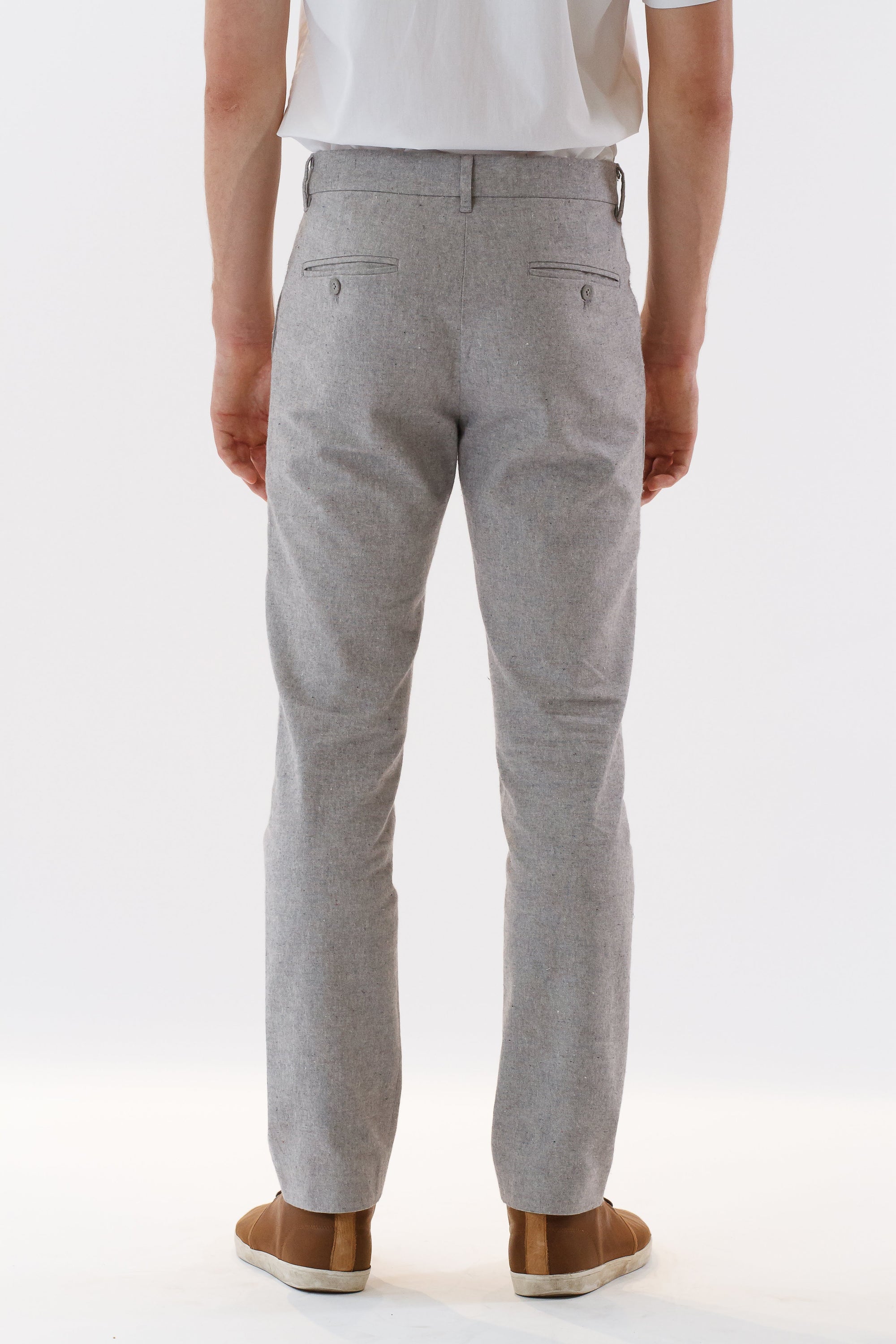 Mens Grey Suit Pants back view