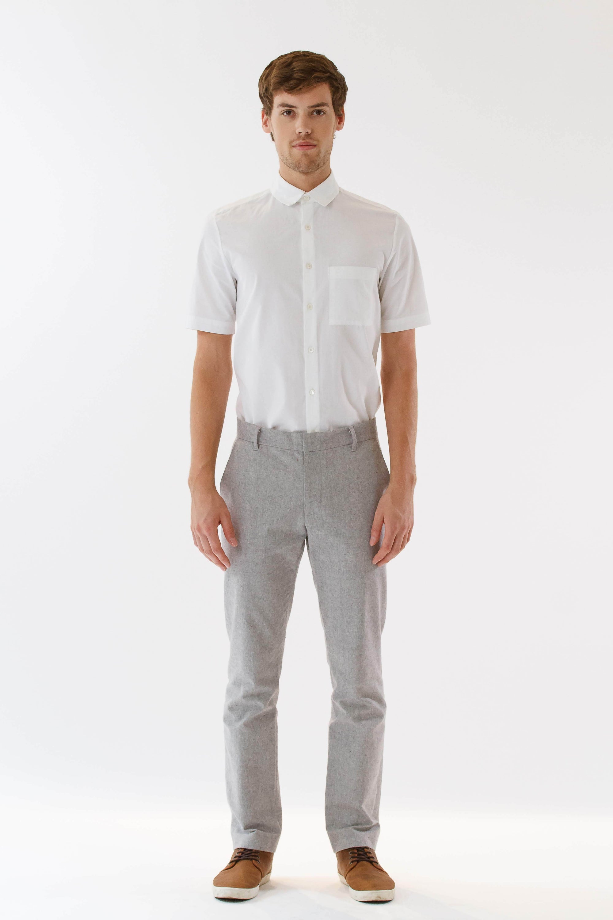 Mens Grey Suit Pants front view