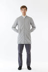 Mens Grey Hemp Long Bomber back view