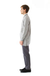 Mens Grey Hemp Long Bomber side view