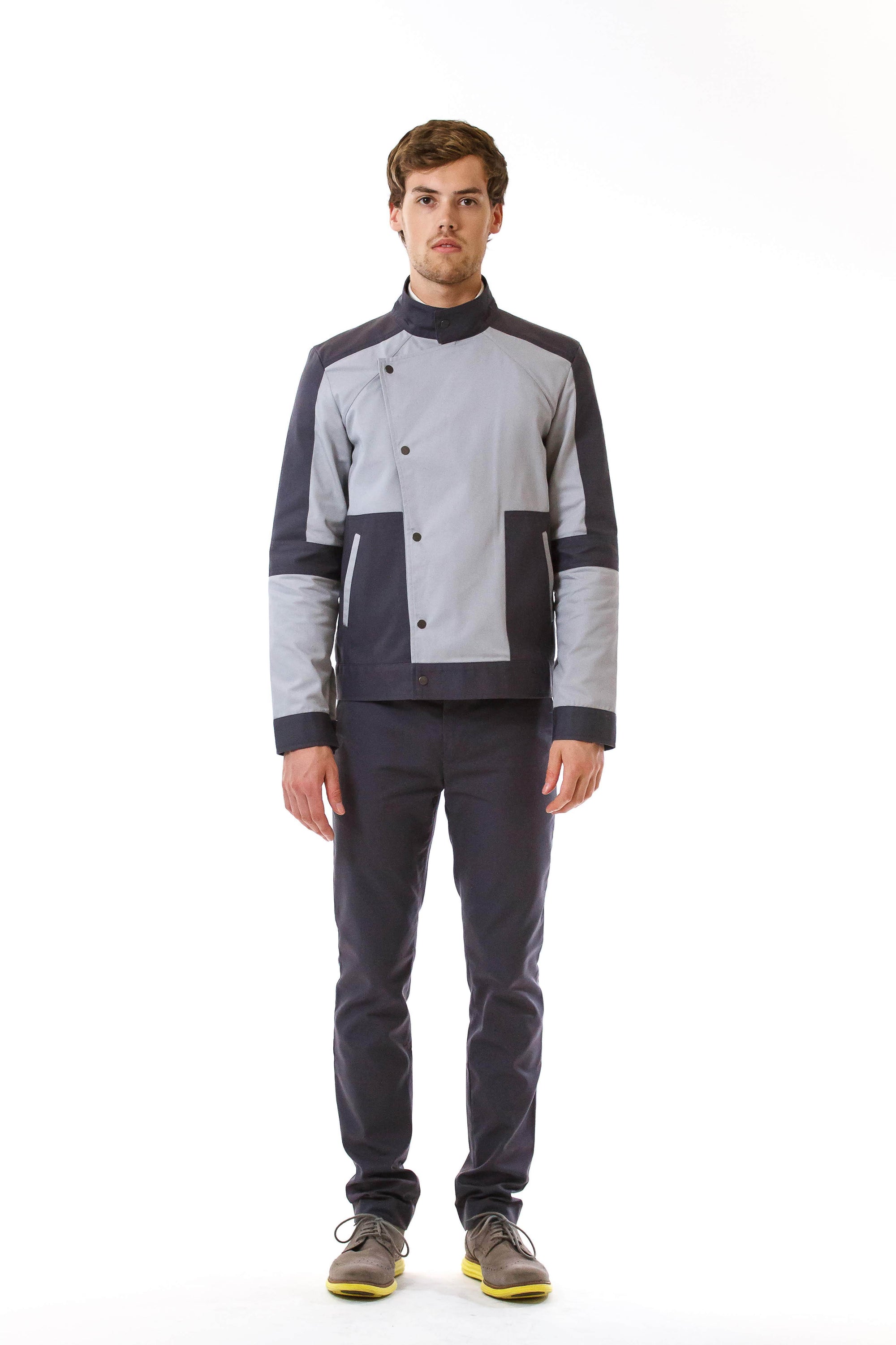 Mens Notched Motorcycle Jacket back view