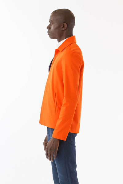 Mens Orange Recycled Mackintosh Jacket side view