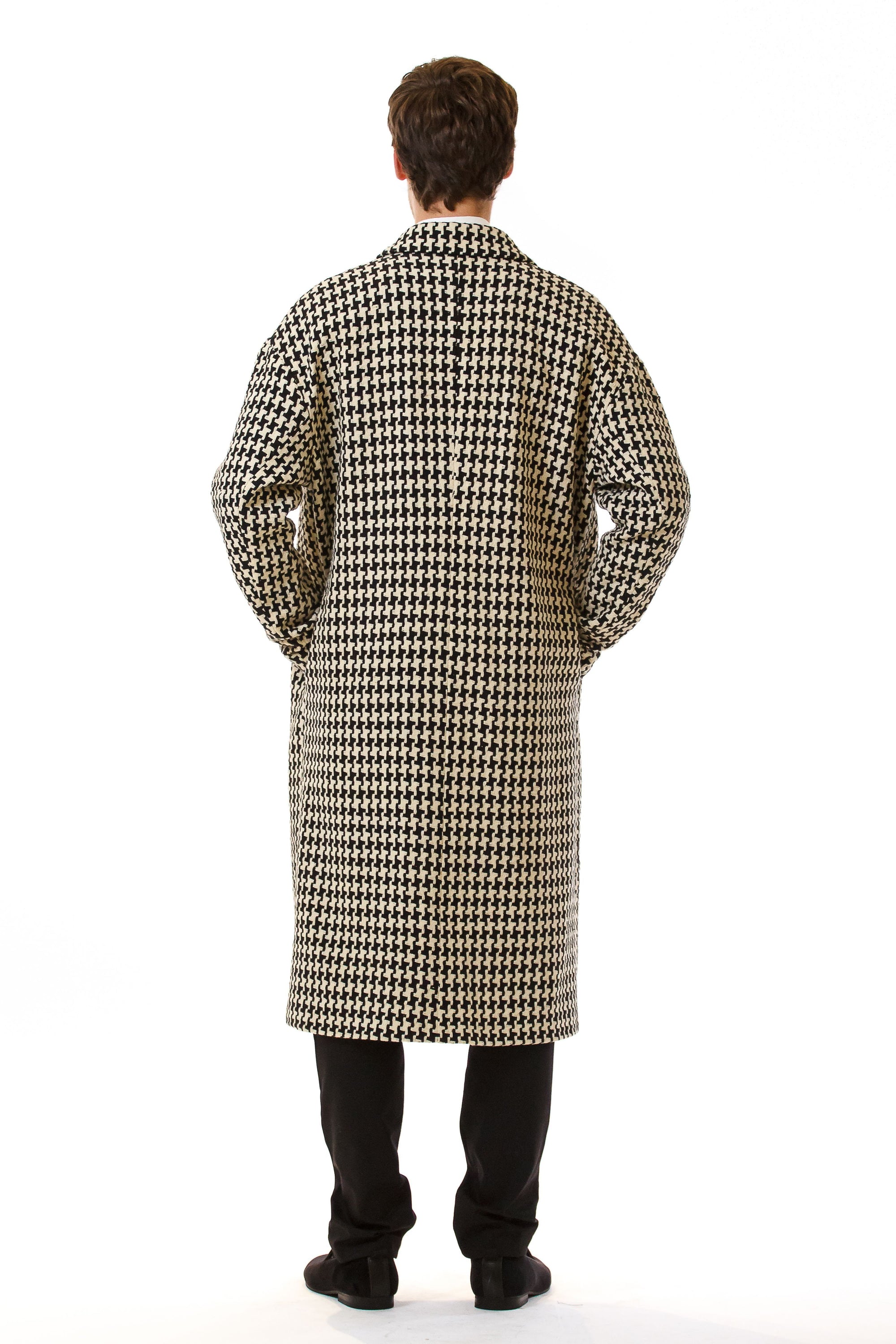 Mens Oversized Long Coat back view