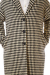 Mens Oversized Long Coat front detail view