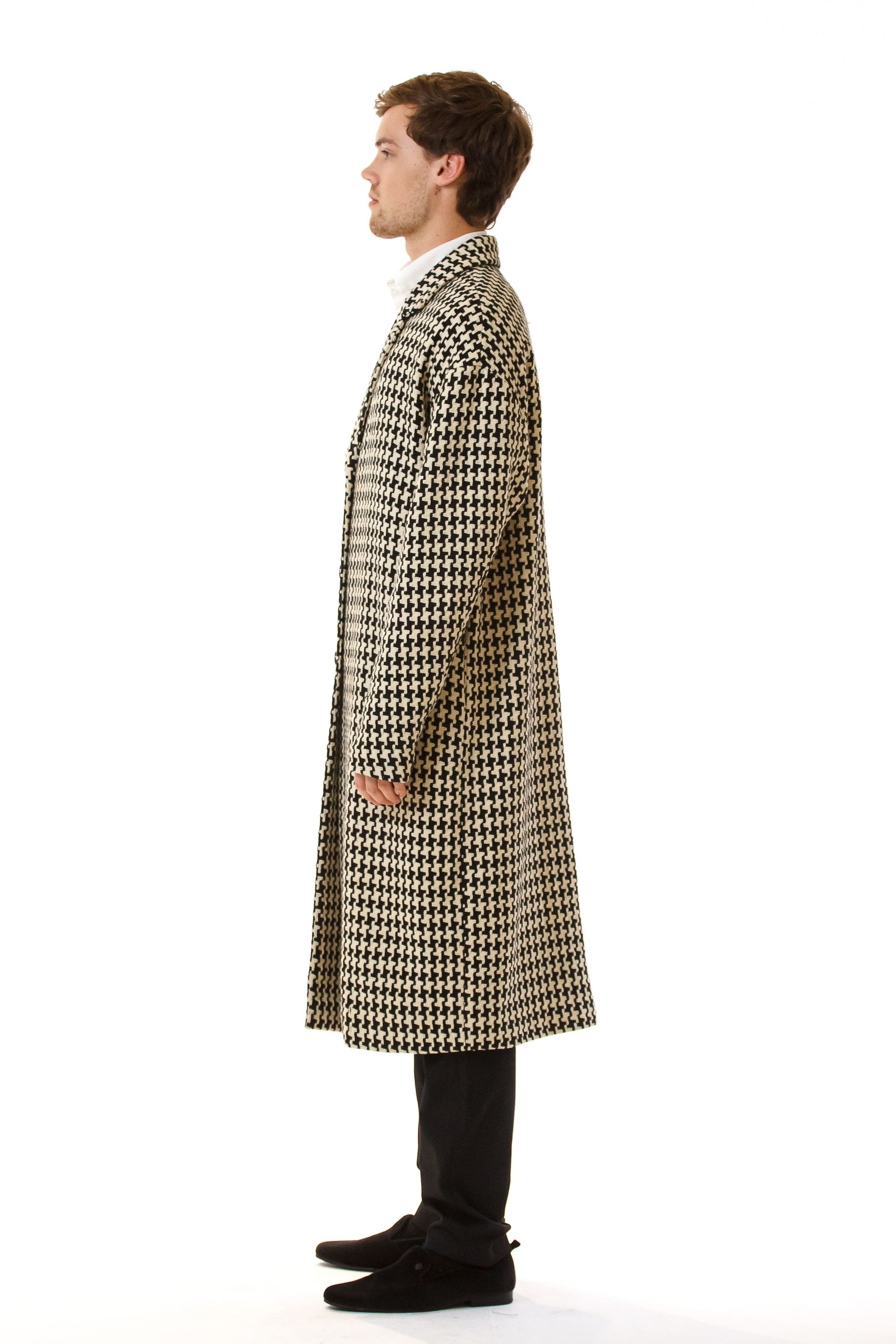 Mens Oversized Long Coat side view