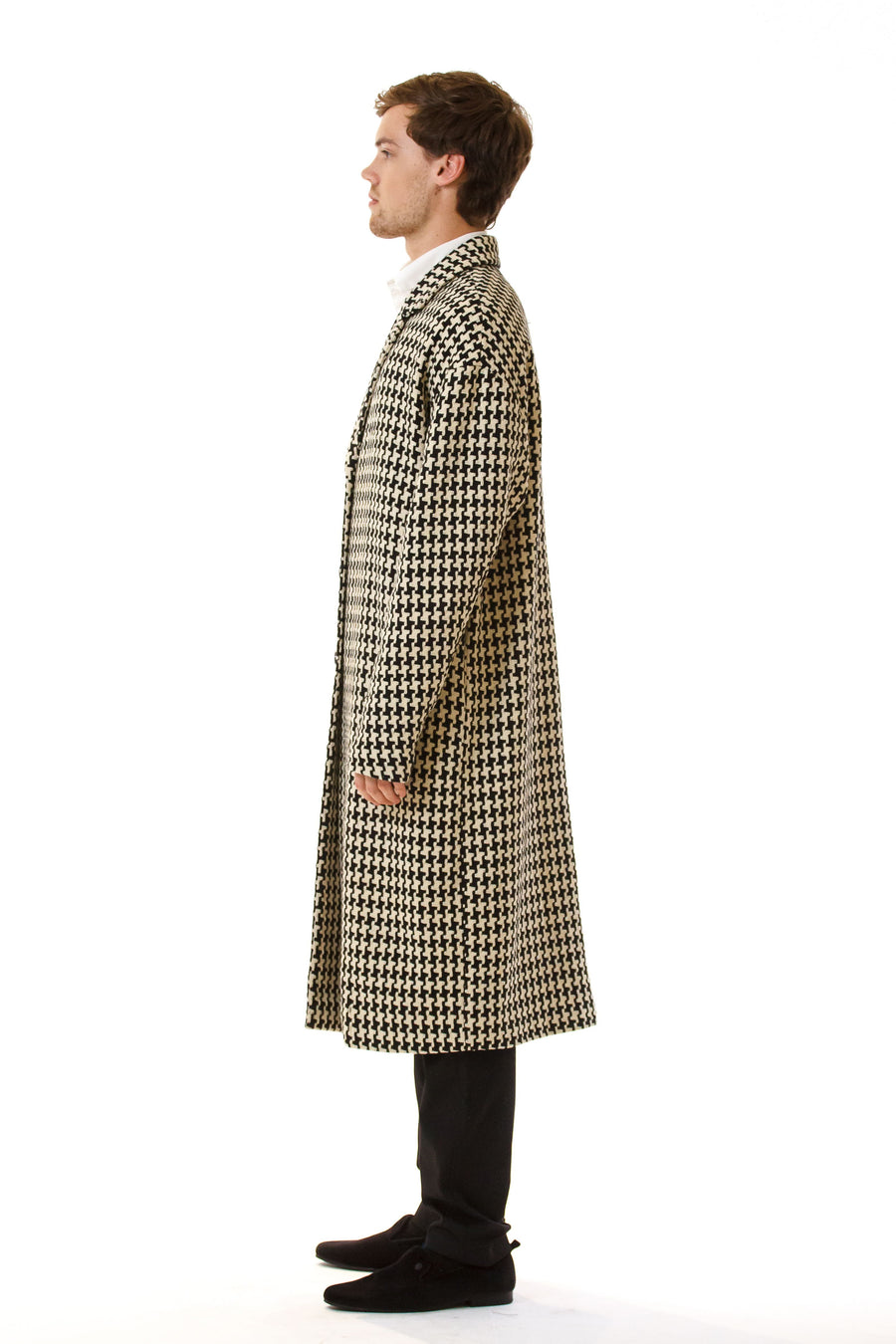 Mens Oversized Long Coat front view