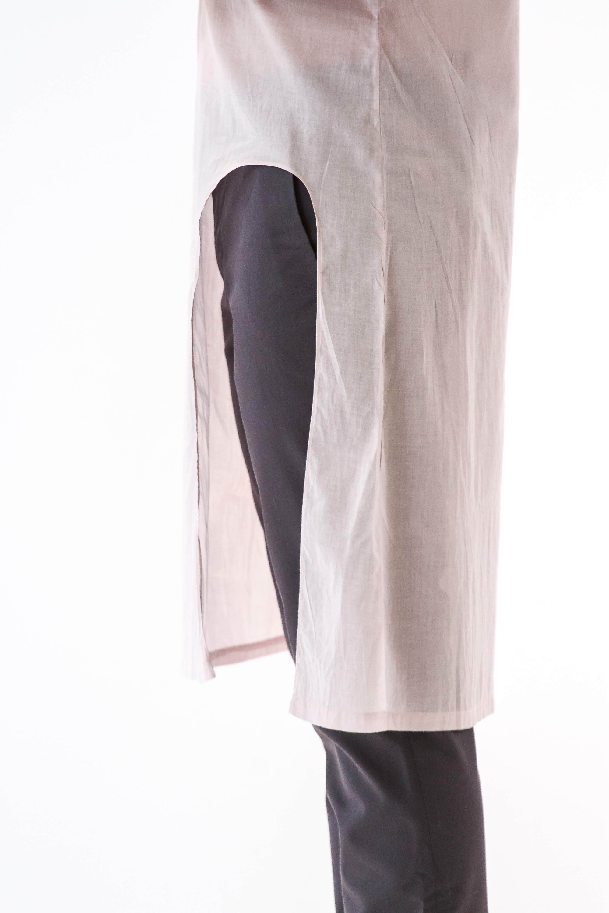 Mens Cutout Long Woven Shirt side view