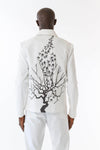 Mens Printed White Mackintosh Jacket back view