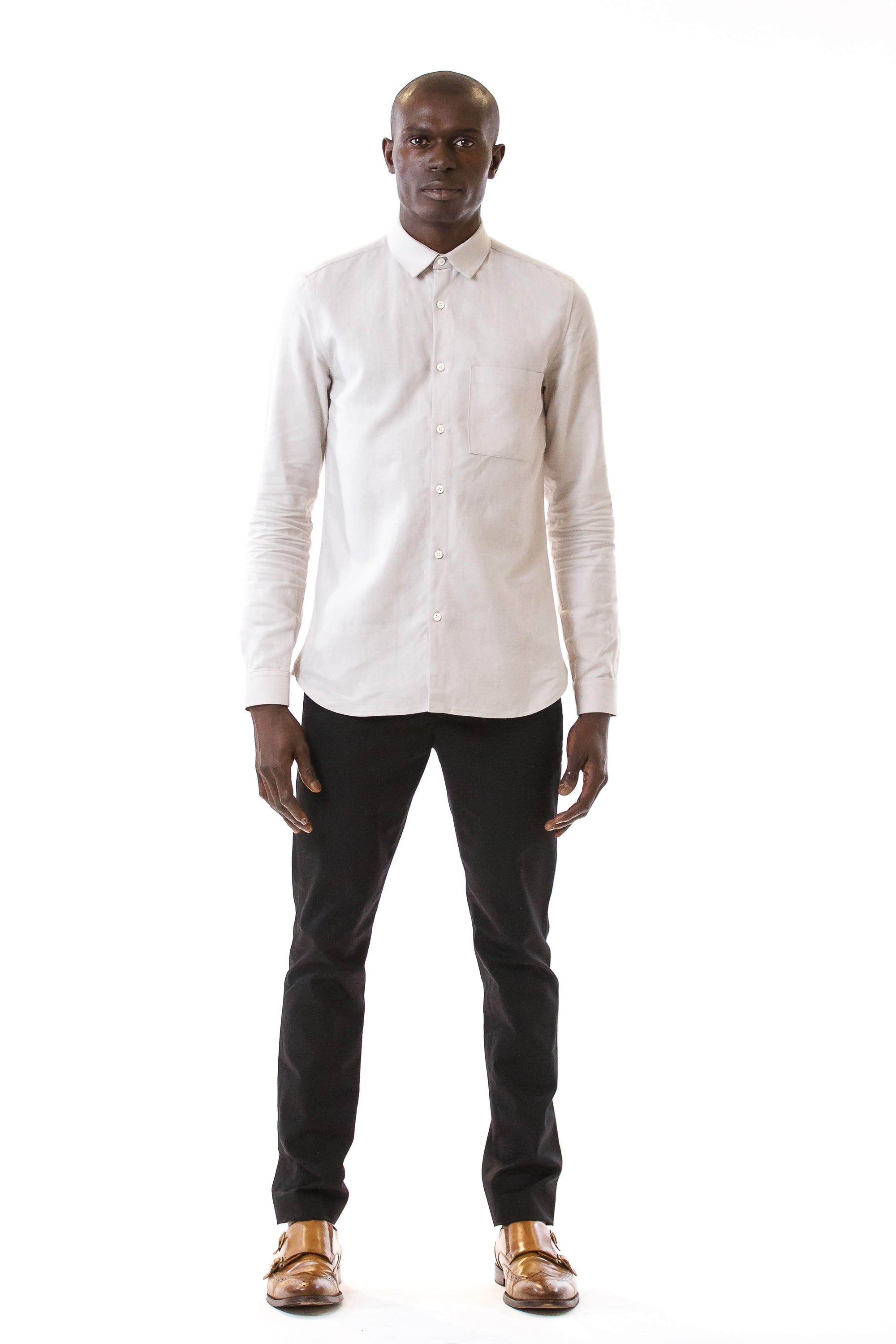 Mens Smoke Hempcel Shirt front view