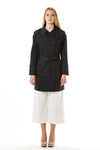 Womens Black Trenchcoat front view