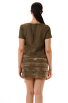 Womens Jagged Edge Skirt and Pleated Top back view