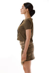 Womens Jagged Edge Skirt and Pleated Top side view