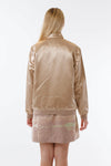 Womens Gold Hempsilk Bomber back view