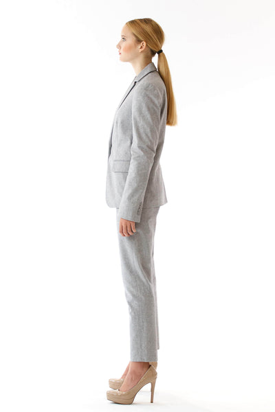 Womens Grey Suit Pants side view