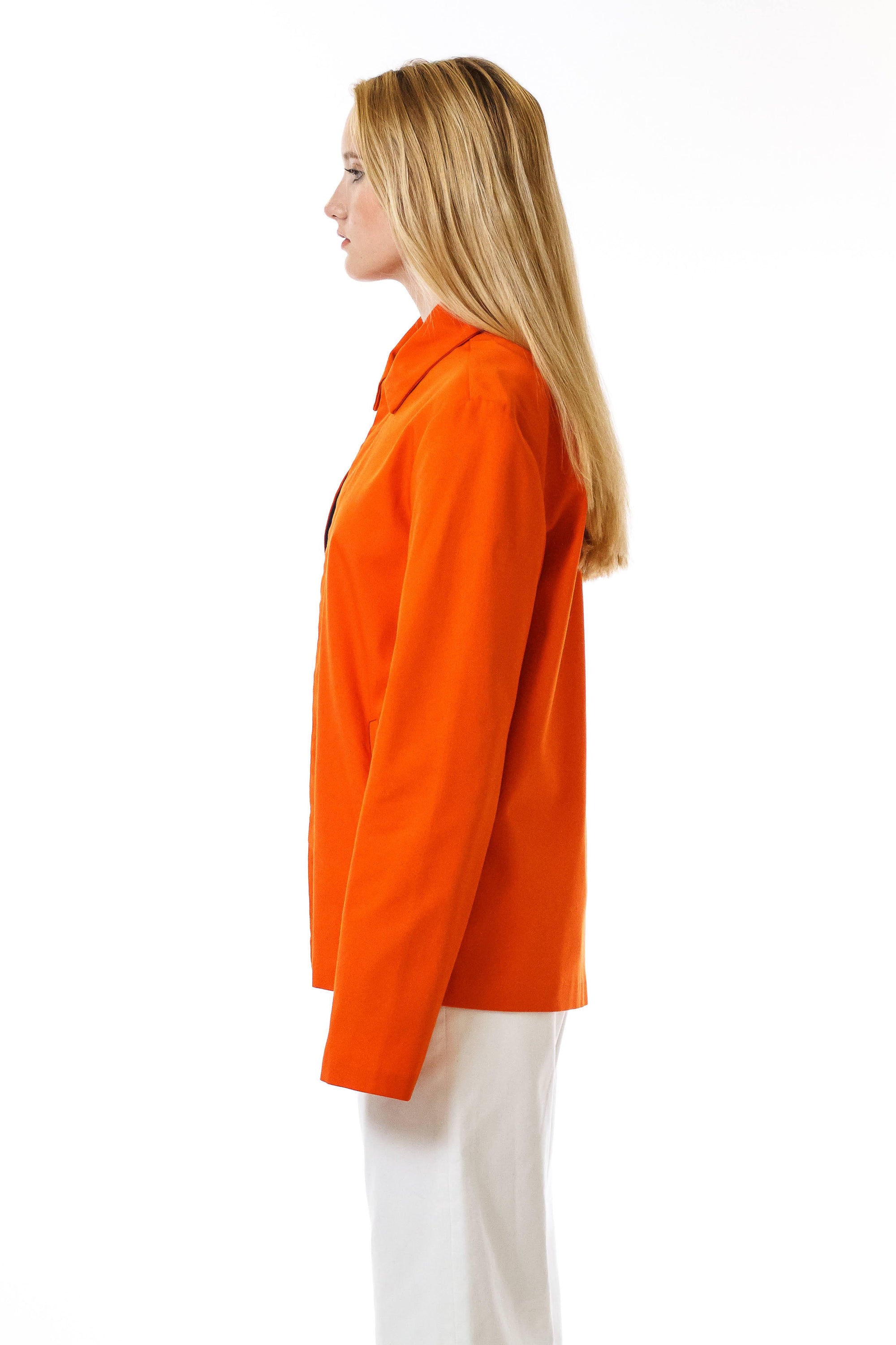 Womens Orange Recycled Mackintosh Jacket side view