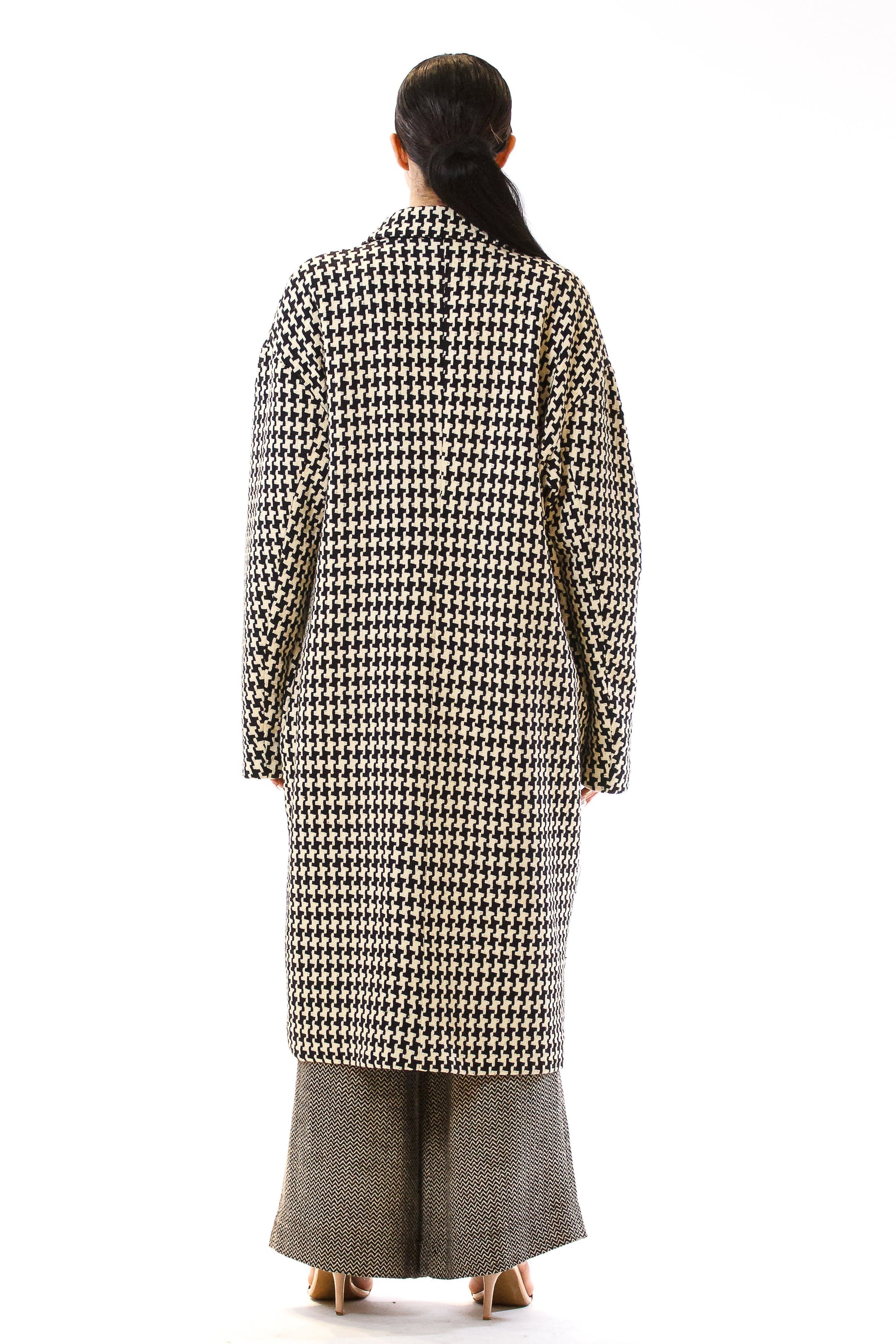 Womens Oversized Long Coat back view