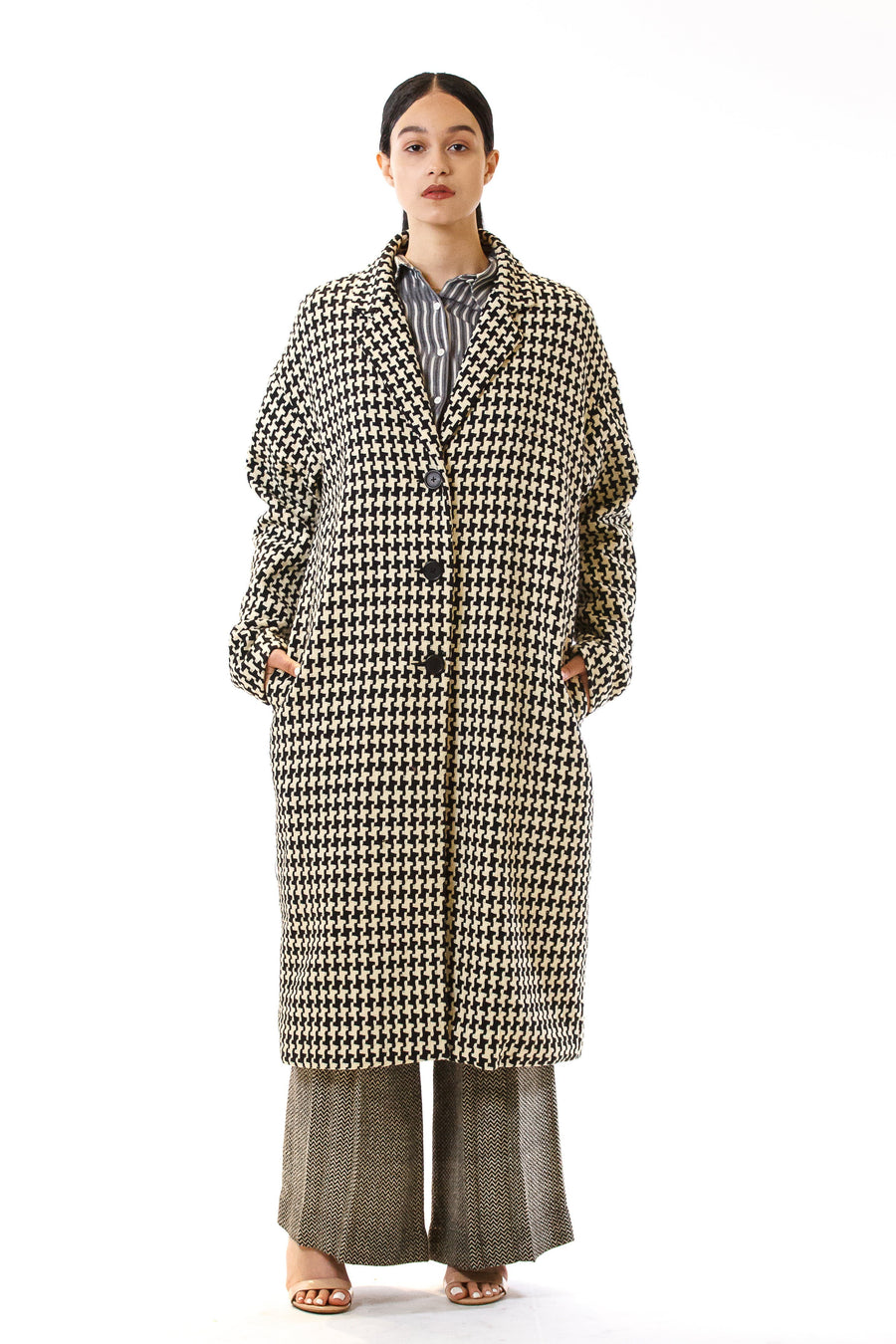 Womens Oversized Long Coat front view