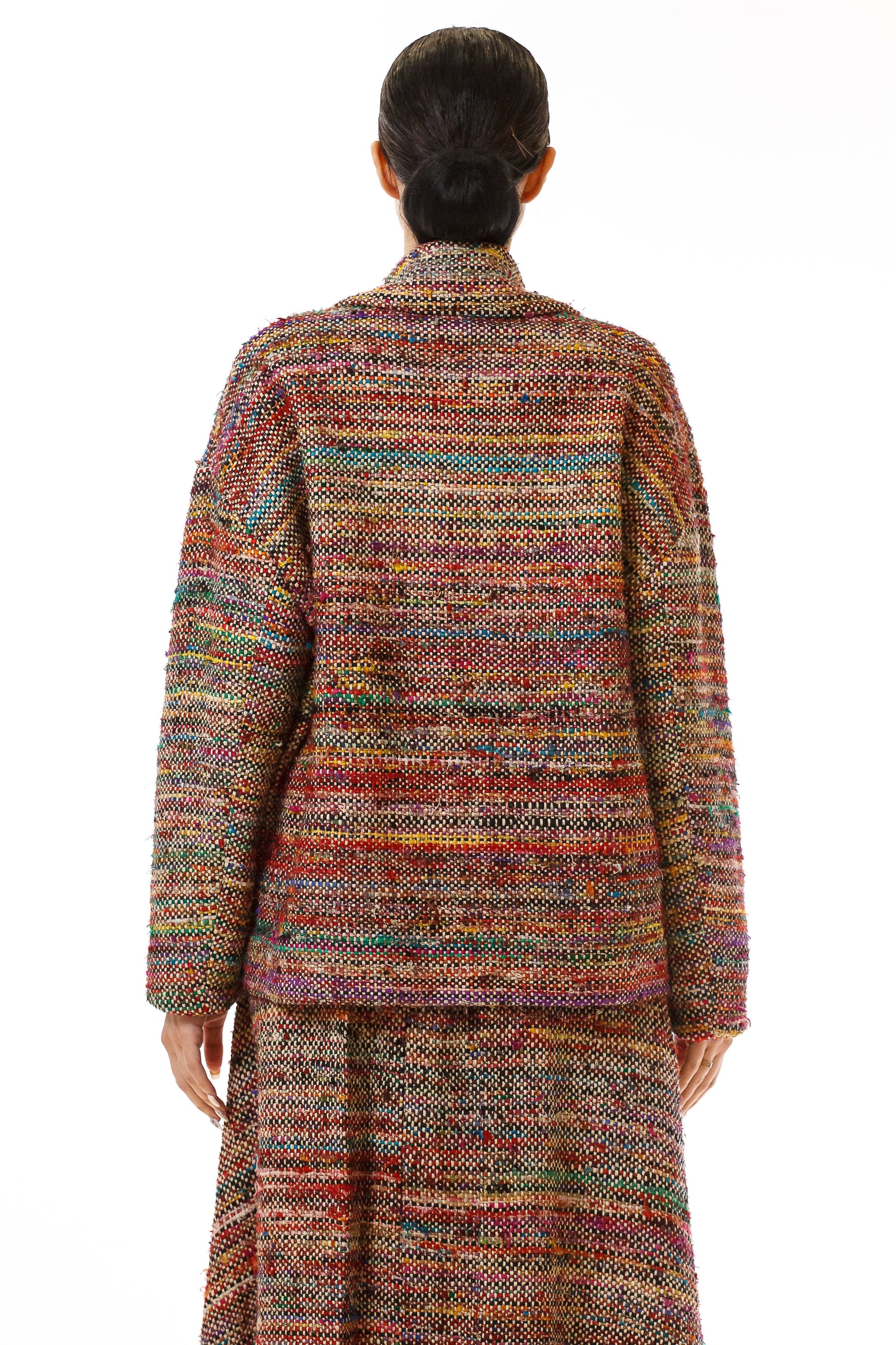 Womens Rainbow Motorcycle Jacket and Skirt back view