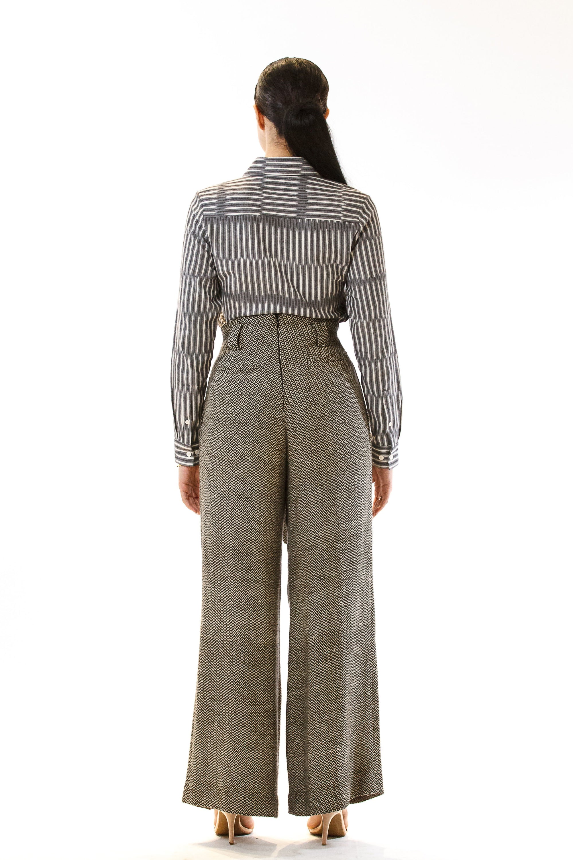 Womens Tie Waisted Pants back view