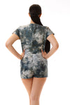 Womens Watercolor Printed Romper back view