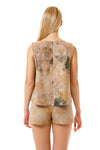 Womens Watercolor Printed Shorts and Swing Top back view